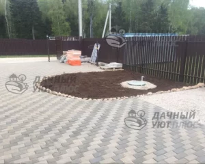 Мощение парковки брусчаткой
