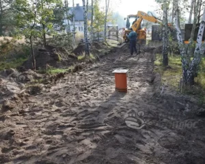 Отсыпка песком, выравнивание
