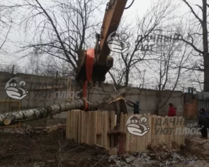 Валка дерева с вывешиванием