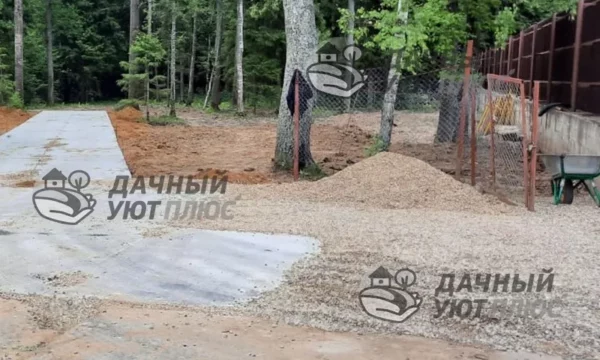 Вид благоустроенной территории после расчистки и корчевки