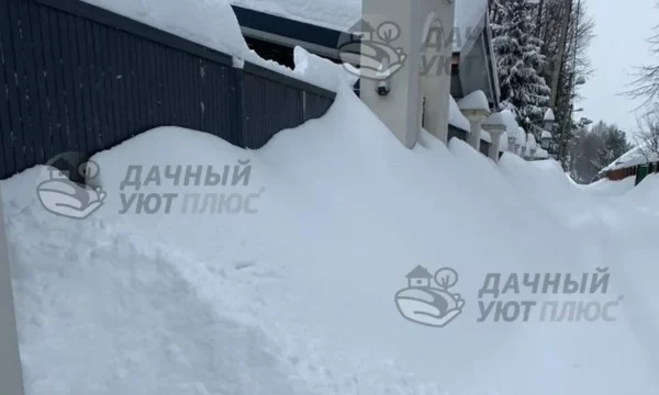 Вид сугробов на участке